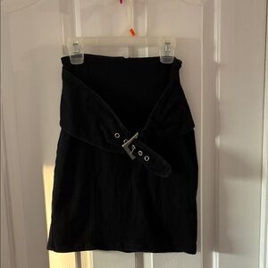 Vintage Cherokee Black Women's Skirt with Silver Belt Detail